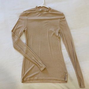 Anthropologie mock neck striped tee